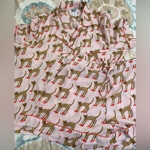 Pink Leopard Print Pajama Set